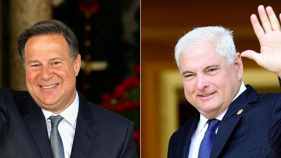 Combinación de fotos de los expresidentes de Panamá (de I a D) Juan Carlos Varela (2014-2019) y Ricardo Martinelli (2009-2014), tomadas durante sus respectivos mandatos