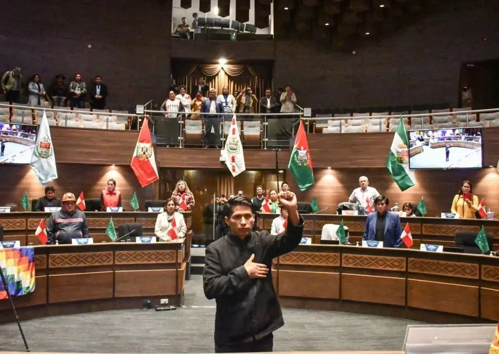 El presidente del Senado Andrónico Rodríguez. Foto: ABI