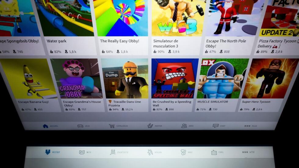 La plataforma de juegos en línea Roblox, fotografiada en la pantalla de una tablet el 1 de febrero de 2019 en París