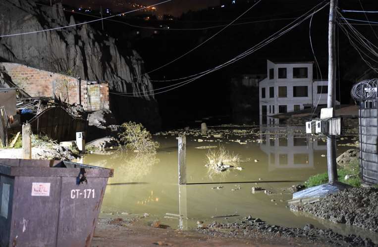 Caída de mazamorra en La Paz | Foto: APG