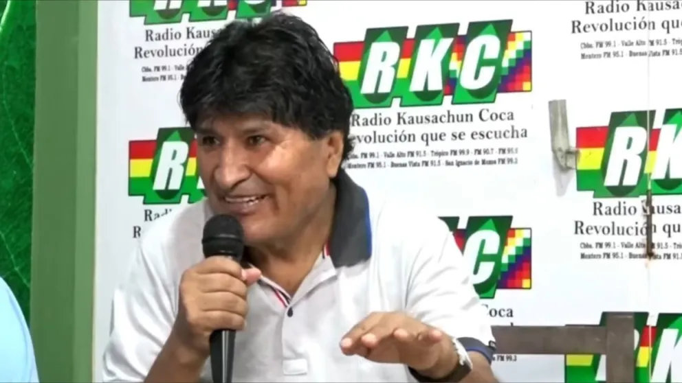 Evo Morales durante su entrevista en Kawsachun Coca. Foto: Captura pantalla.