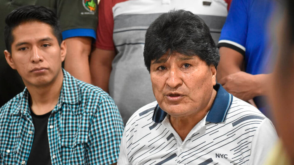 El líder cocalero Evo Morales junto al presidente del Senado, Andrónico Rodríguez./ DICO SOLÍS