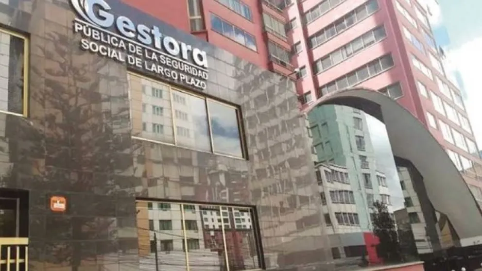 Fachada del edificio de la Gestora, en la ciudad de La Paz. Foto: ABI