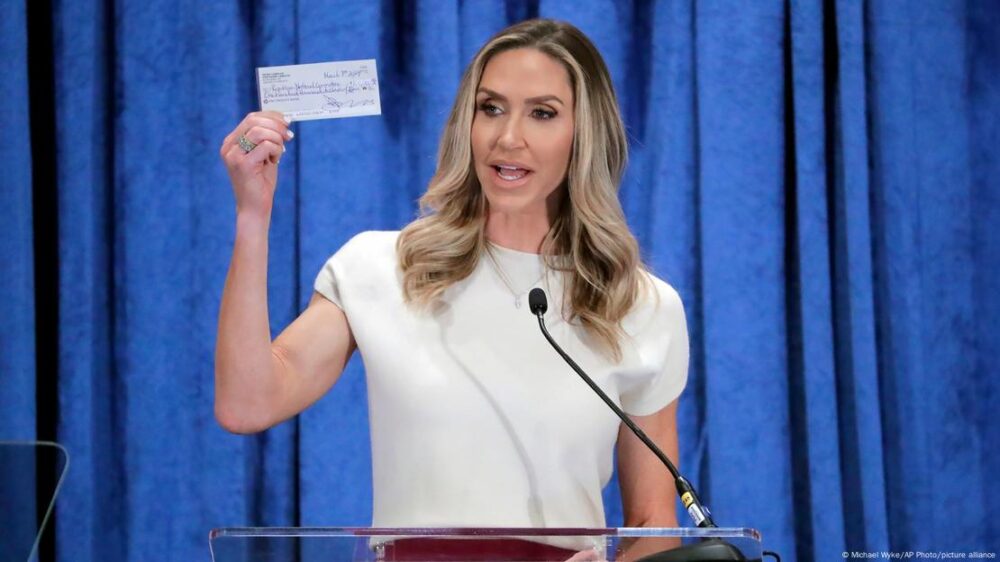 Lara Trump, la hija de Donald Trump, durante un encuentro de la CPAC en Houston