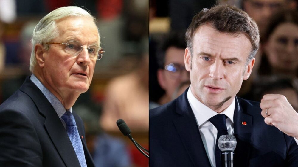 Michel Barnier y Emmanuel Macron - Fotos: AFP