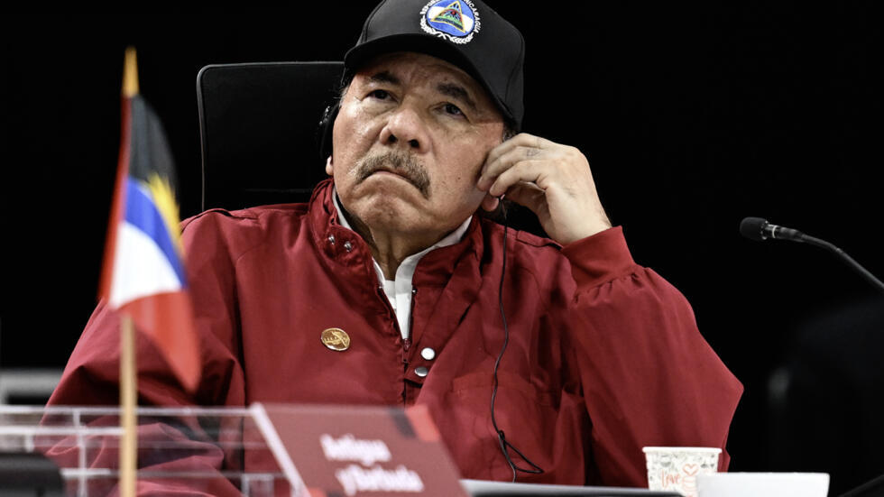 El presidente de Nicaragua, Daniel Ortega, durante la sesión de apertura del encuentro de la Alianza Bolivariana para los Pueblos de América (ALBA-TPC) celebrada en Caracas, Venezuela, el 14 de diciembre de 2024.