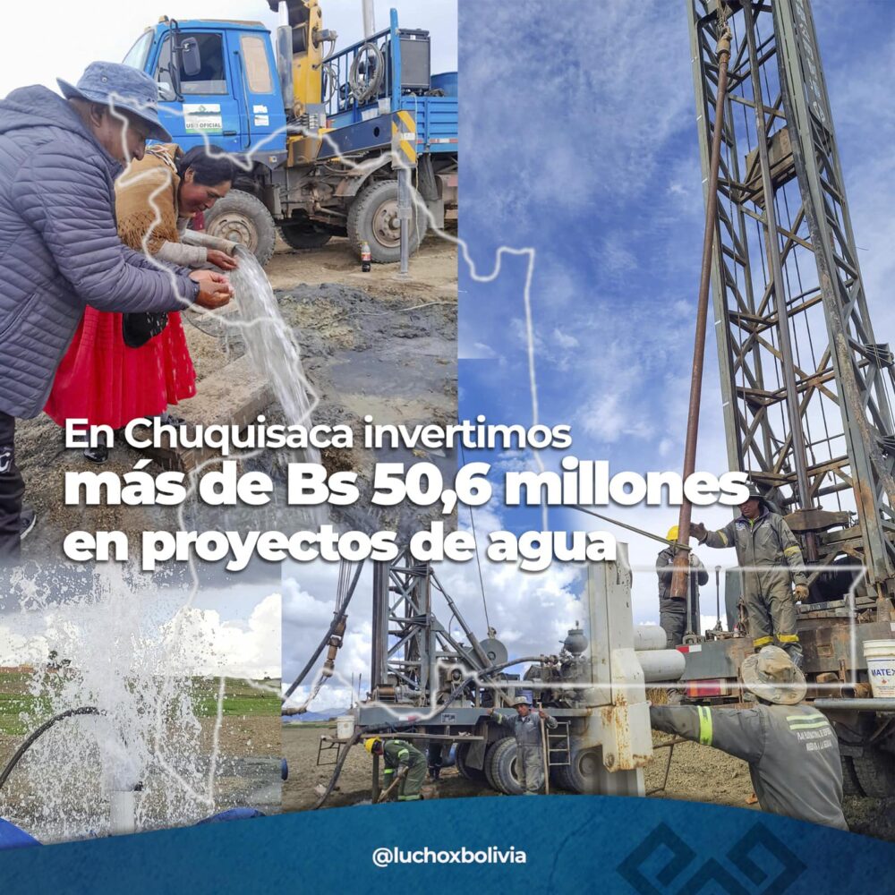 Inyectan Bs 50,6 millones para ejecución de sistemas de agua potable, alcantarillado sanitario y plantas de tratamiento en Chuquisaca