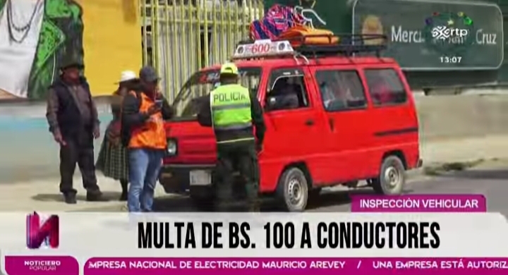 Multan con Bs 100 a conductores que no realizaron la Inspección Técnica Vehicular 2024