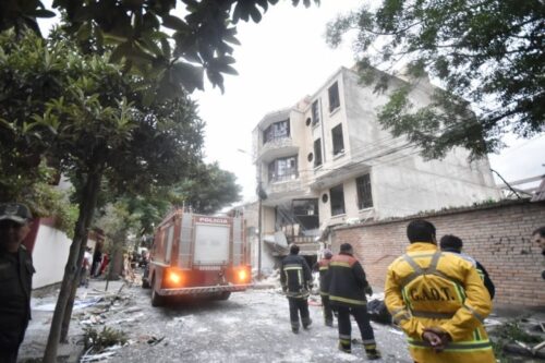 El inmueble donde funcionaba el Ministerio de Trabajo en Tarija, afectado or una explosión de gas. / Foto: Archivo