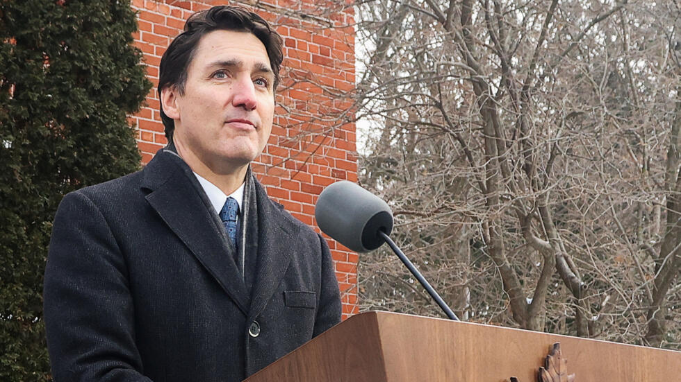 Justin Trudeau anunciando su dimisión, este 6 de enero de 2025 en Ottawa. 