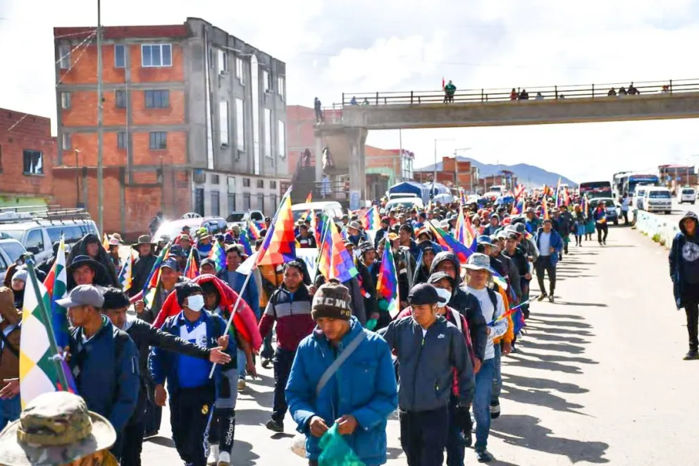 La Marcha por la vida de los afines al expresidente Evo Morales: Foto: RKC