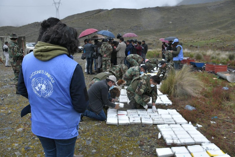 Incineran más de 452 kilos de droga con el acompañamiento de representantes de la UNODC en Bolivia 