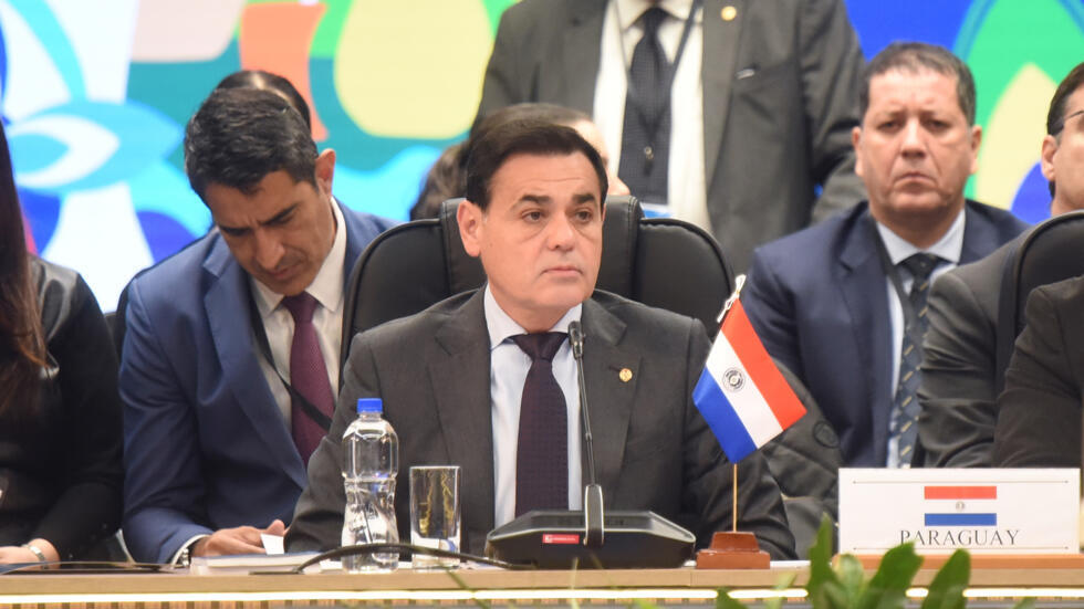 El ministro de Relaciones Exteriores de Paraguay, Rubén Ramírez Lezcano, en una cumbre del Mercosur, en Asunción, el 7 de julio de 2024