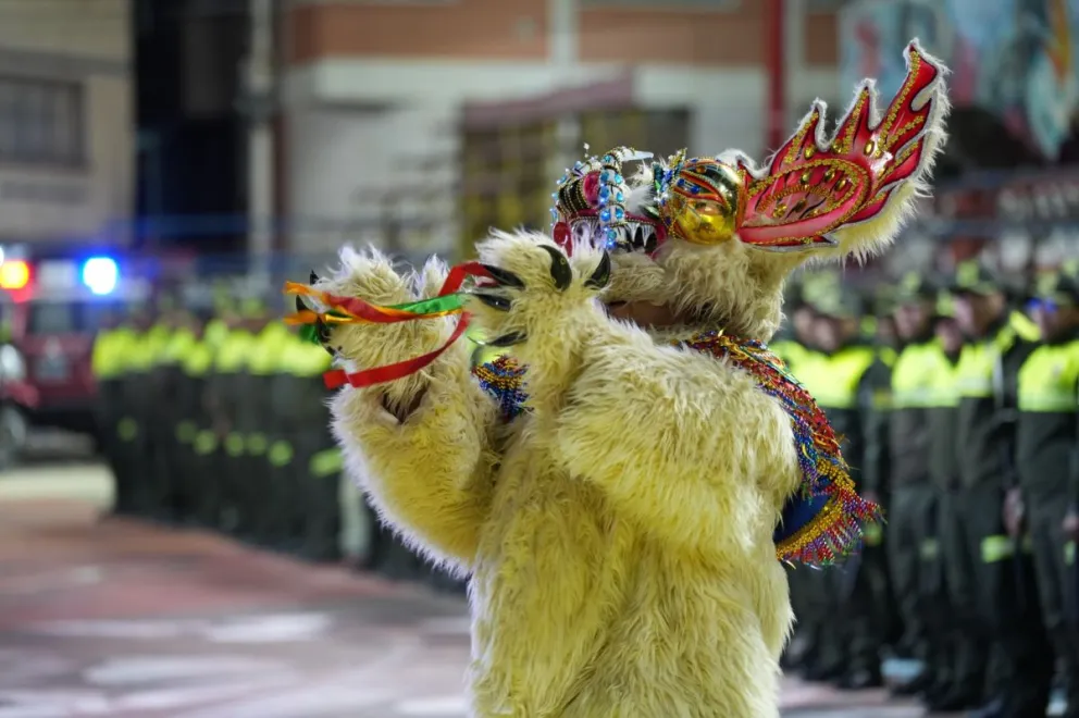 Lanzamiento del plan de operaciones "Carnaval del Bicentenario, tradición con seguridad". Foto: Policía Boliviana