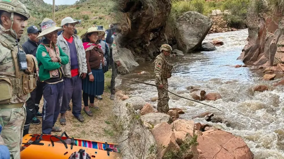 Rescatan cuerpo de un adolescente en un río de Bolívar, municipio de la región andina de Cochabamba. / MINISTERIO DE DEFENSA