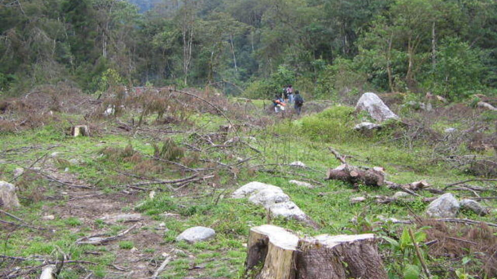 Deforestación alrededor del río Medellín, Colombia.