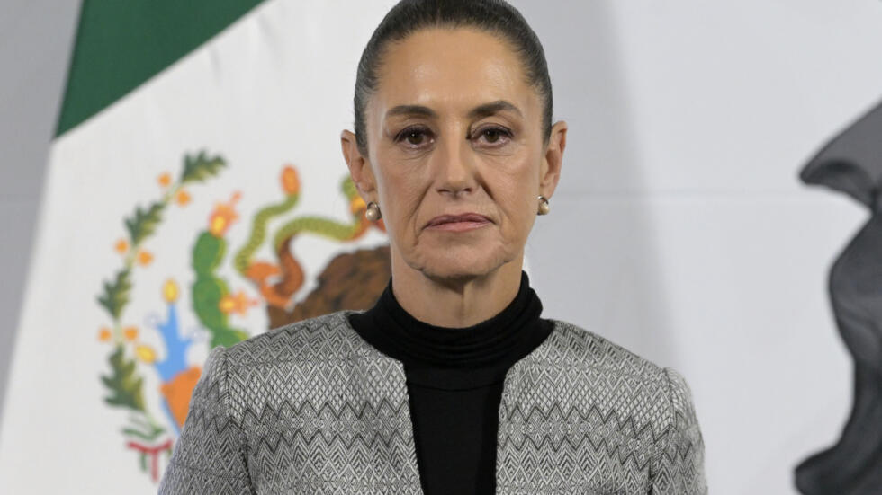 La presidenta de México, Claudia Sheinbaum, durante su rueda de prensa diaria, en el Palacio Nacional de Ciudad de México, el 28 de febrero de 2025