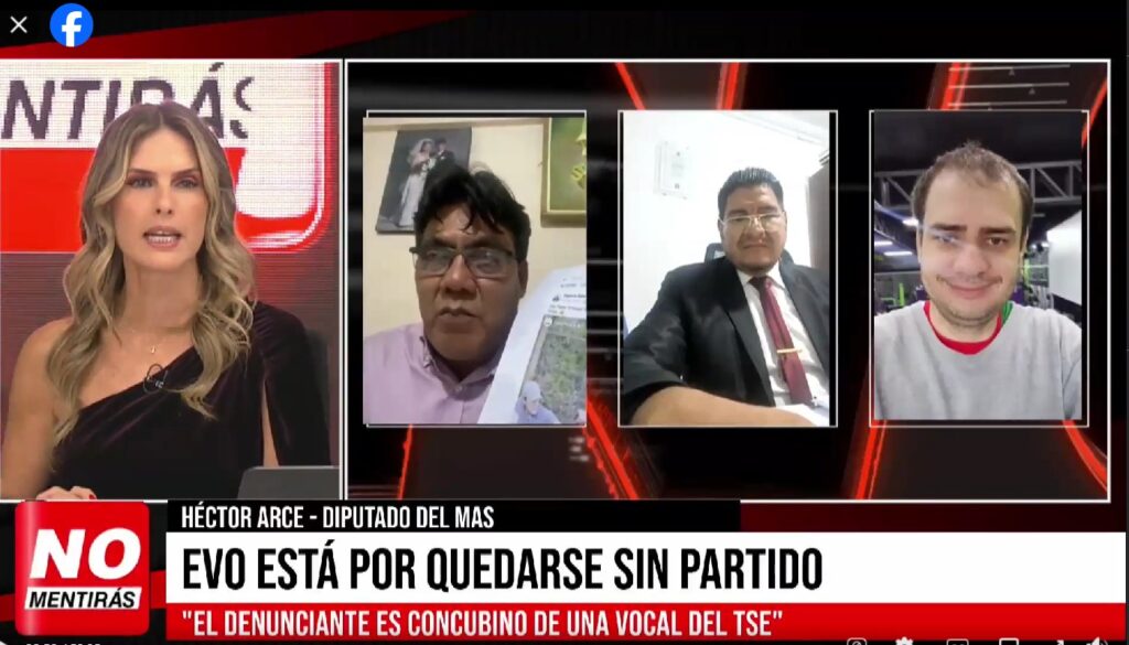 La imagen del programa en el que los actores debatieron sobre la denuncia contra el FPV. / Foto: Captura de video.