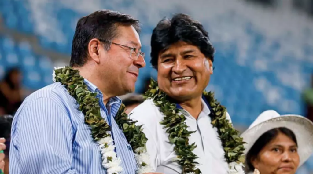 Luis Arce y Evo Morales en un acto público. / Foto: Presidencia de Bolivia - AFP.