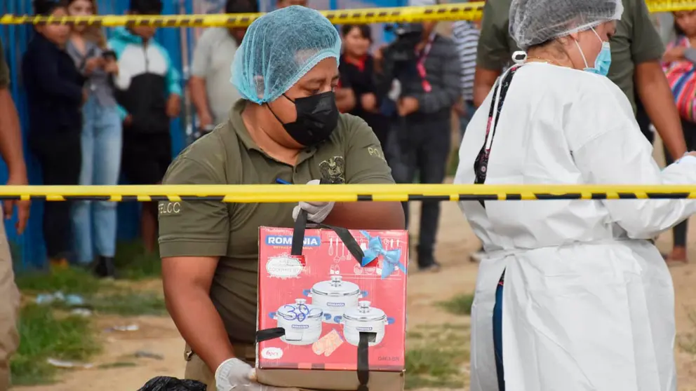 La cabeza fue introducida en esta caja de utensilios de cocina. Noé Portugal