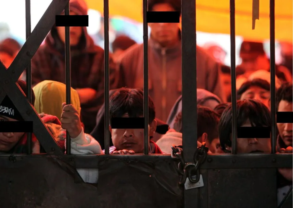 Un grupo de presos hacinados en la cárcel de San Pedro, en La Paz (Bolivia). Foto: EFE