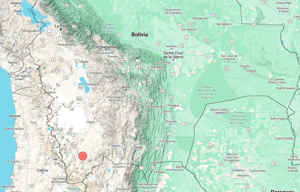 La región donde se registró el hecho. Foto: Captura Observatorio San Calixto