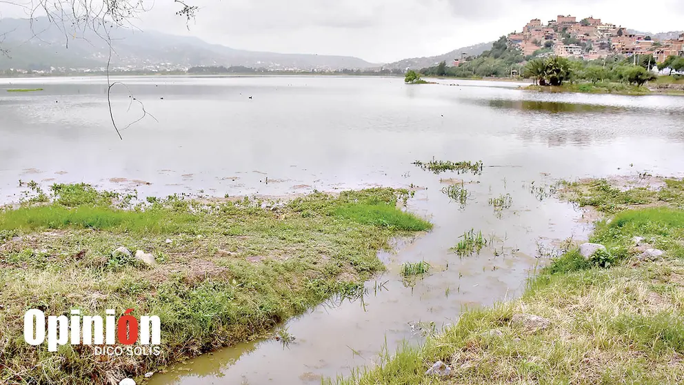 La laguna Alalay, este 13 de marzo./ DICO SOLÍS