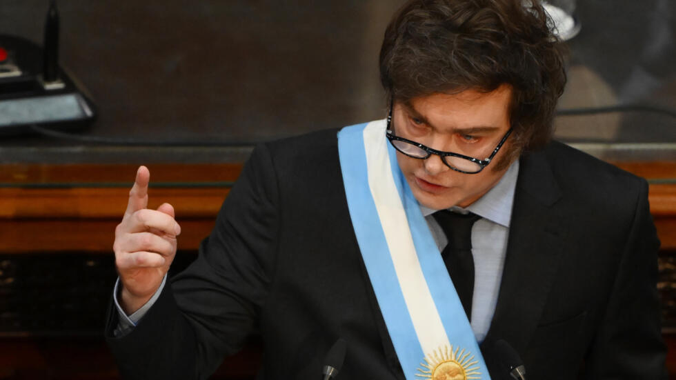 El presidente de Argentina, Javier Milei, inaugura la 143ª sesión ordinaria en el Congreso Nacional, en Buenos Aires, el 1 de marzo de 2025