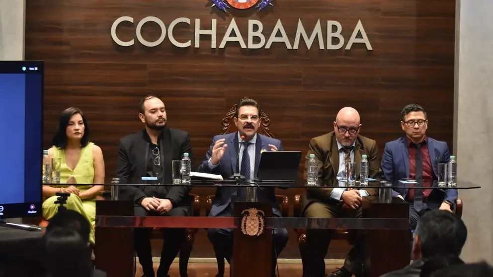 El alcalde Manfred Reyes Villa durante la rendición pública de cuenteas, este 30 de abril. DICO SOLÍS