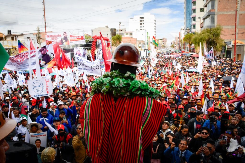 Andrónico Rodríguez en el evento de proclamación en Oruro. / Foto: AR.