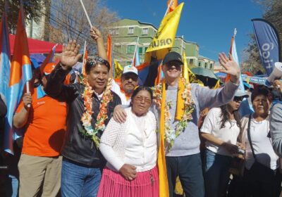 Edgar Uriona y Jaime Dunn en su visita a Oruro. / Foto: JD.