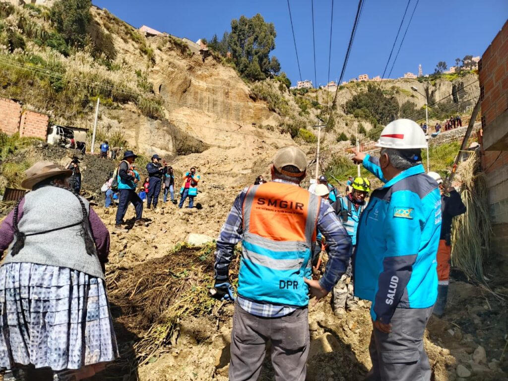 El lugar del deslizamiento, en Tacagua, en La Paz. / Foto: GAMLP