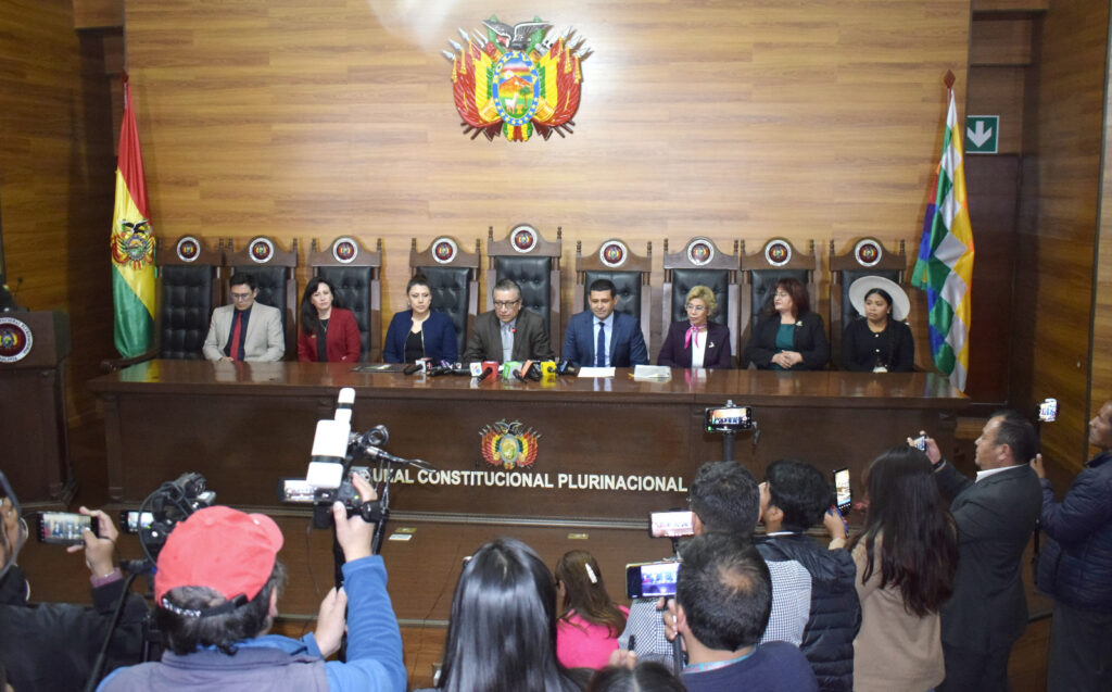 Los magistrados del Tribunal Constitucional Plurinacional. / Foto: TCP.