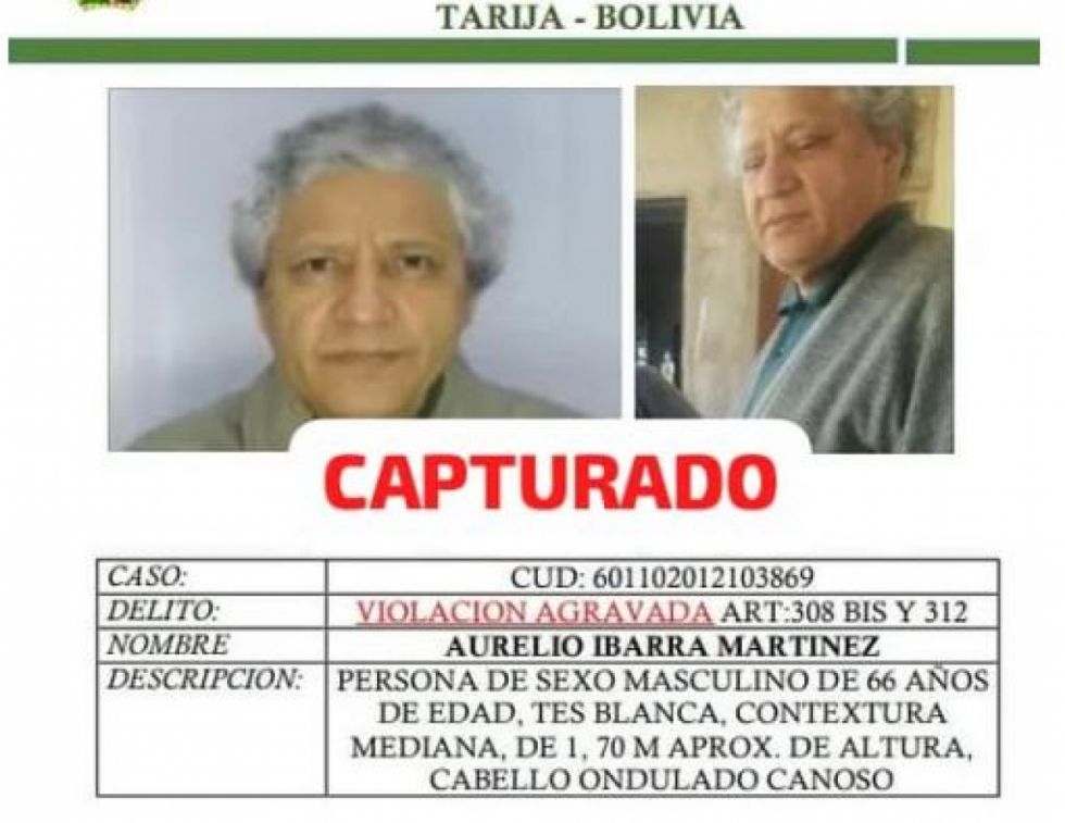Cae en Argentina prófugo acusado de violación a menores en Tarija