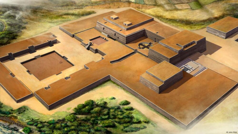 El yacimiento de Chavín de Huántar, en el actual Perú, alberga varios edificios monumentales que presiden una gran plaza situada a 3.000 metros de altitud.