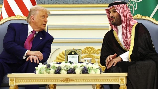 Donald Trump, junto al príncipe heredero saudí Mohammed bin Salman. (Getty)