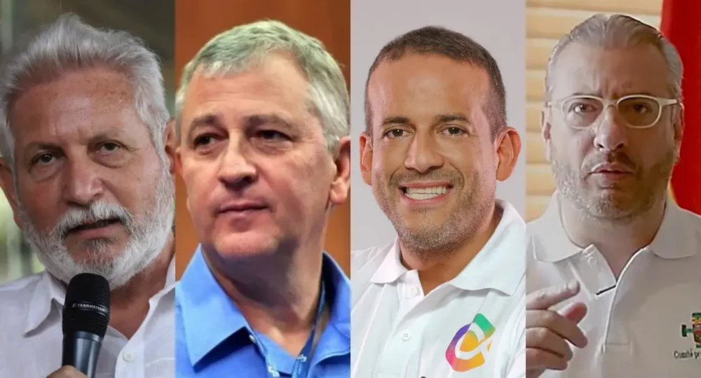 Líderes curceños Rubén Castas, Branko Marinkovic, Luis Fernando Camacho y Rómulo Calvo.