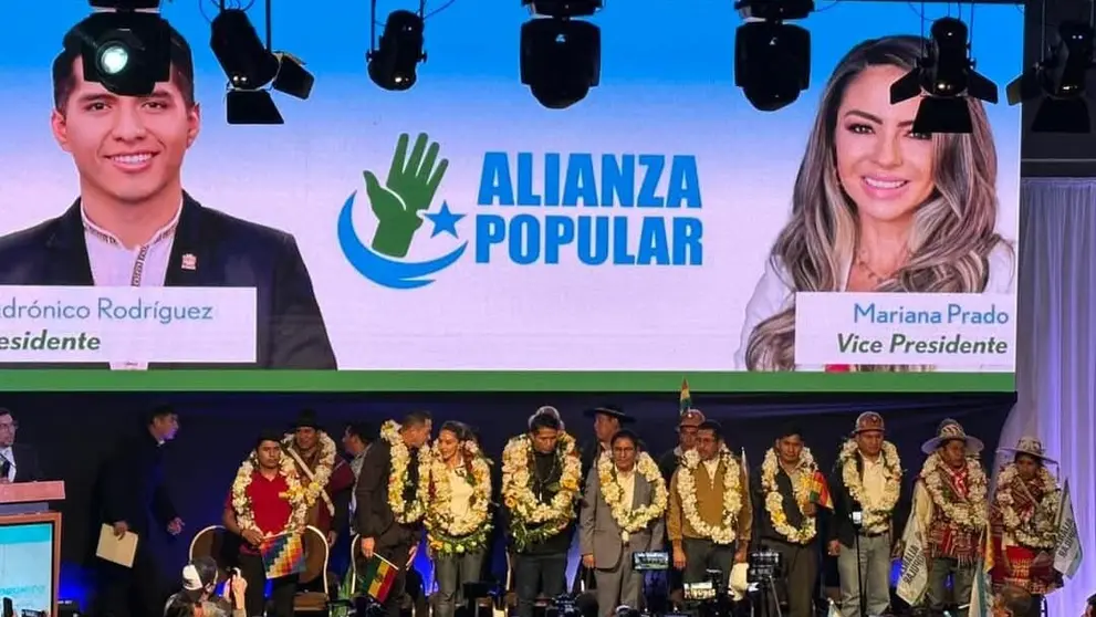 Alianza Popular presenta a Andrónico Rodríguez y Mariana Prada como binomio electoral rumbo a las elecciones 2025. TELEC