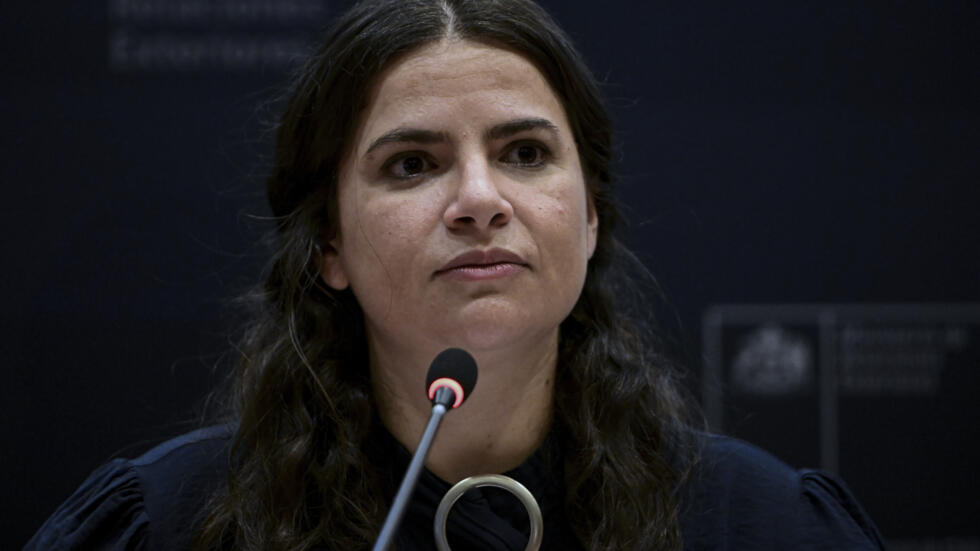 La ministra de Mujer e Igualdad de Género chilena, Antonia Orellana, participa en una conferencia sobre igualdad el 7 de marzo de 2023 en Santiago de Chile
