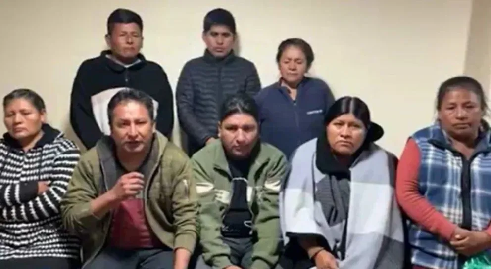 Los dirigentes "evistas" ofrecieron la conferencia de prensa para amenazar al TSE. Foto: Captura