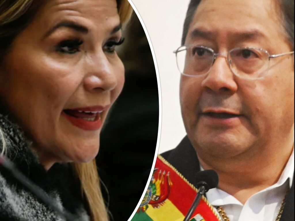 La expresidenta Jeanine Añez y el gobernante Luis Arce. / Fotocomposición: eju.tv