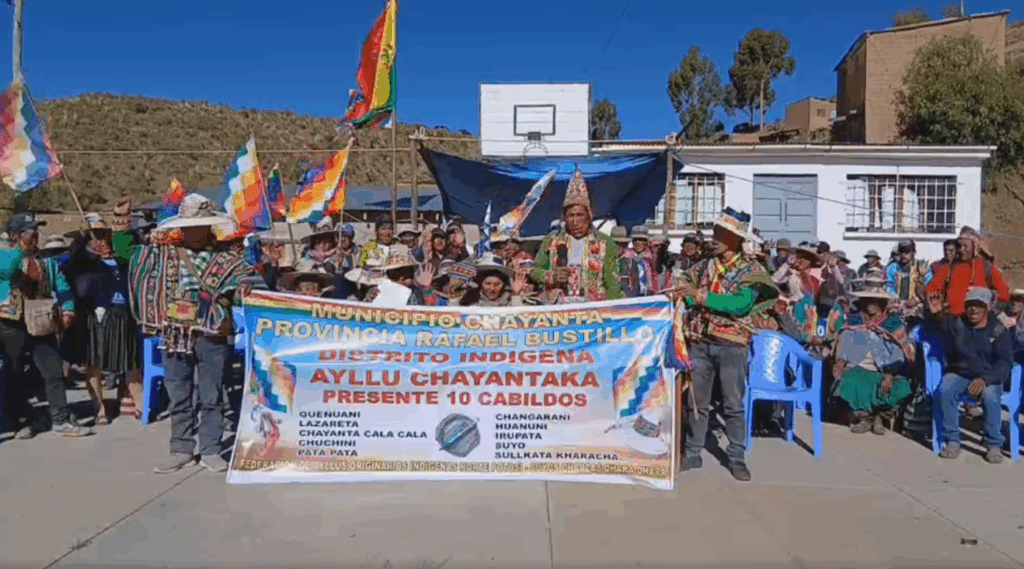 La reunión del consejo del Ayllu Chayantaka. Foto Captura de video de RKC.