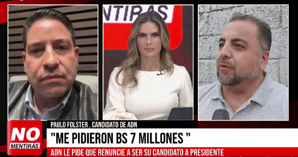 El candidato de ADN y el dirigente de esa tienda. / Foto: Captura de video.