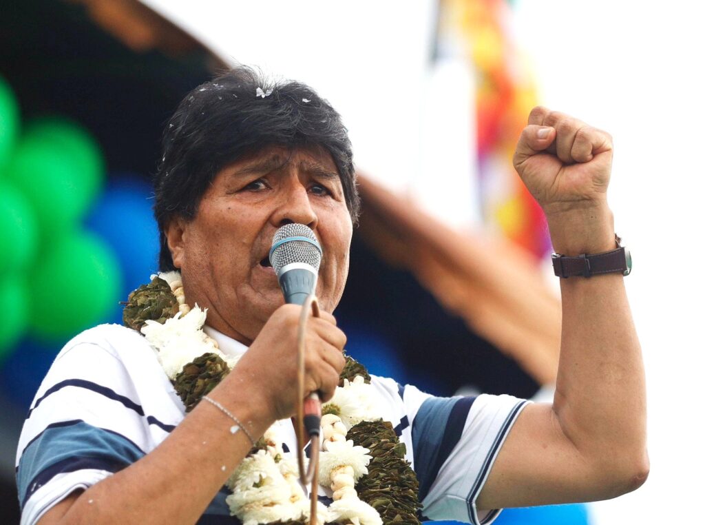Evo Morales en un acto proselitistas. / Foto: EMA.