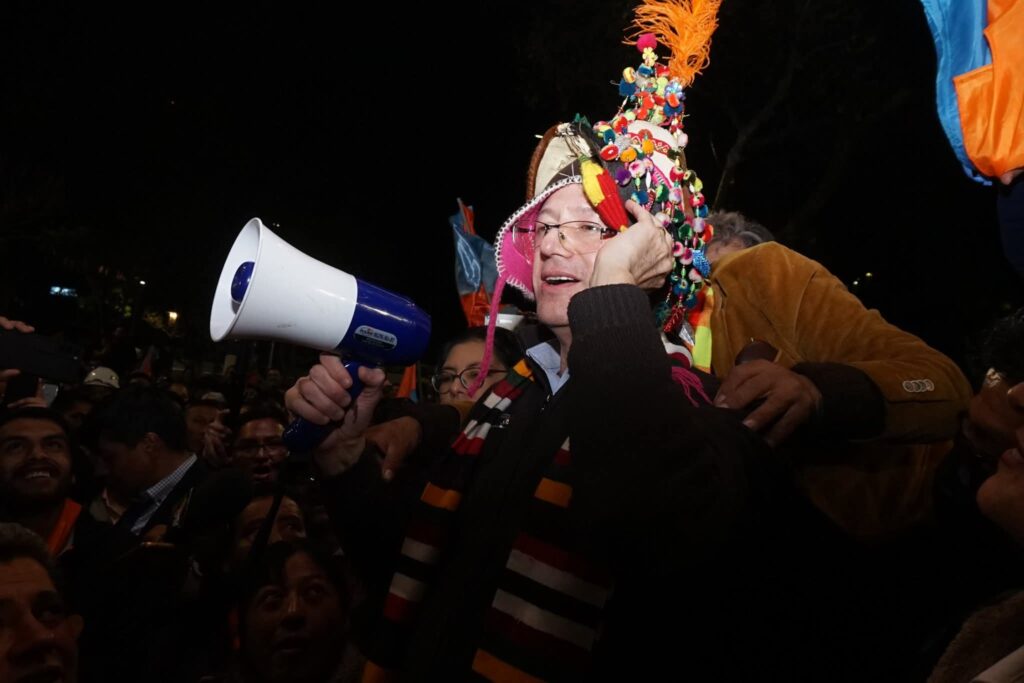 Jaime Dunn en un acto en puertas del TSE. / Foto: JD.