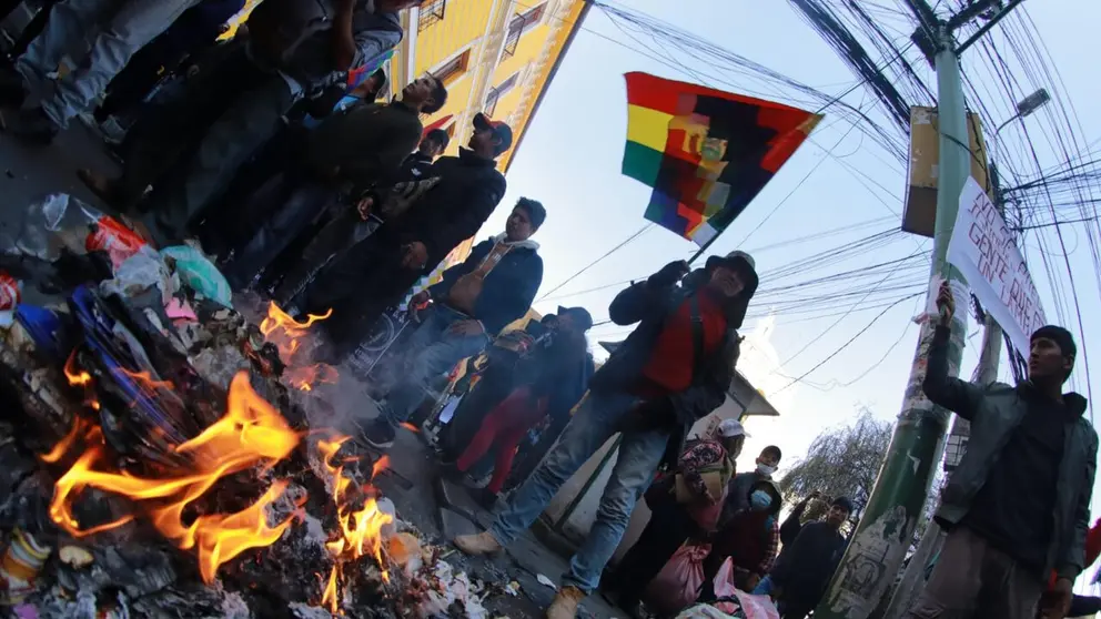 Una marcha "evista" en la ciudad de La Paz, en días pasados. APG