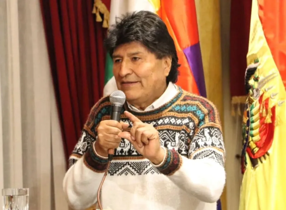 El expresidente Evo Morales en una conferencia de prensa anterior. Foto: ABI