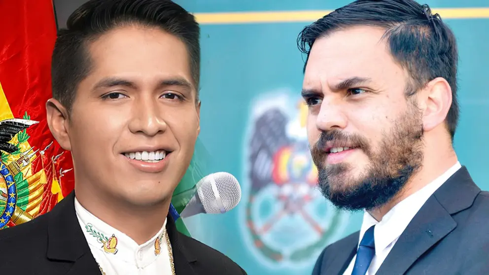 El presidente del Senado, Andrónico Rodríguez junto al ministro de Gobierno, Eduardo del Castillo. COMPOSICIÓN OPINIÓN
