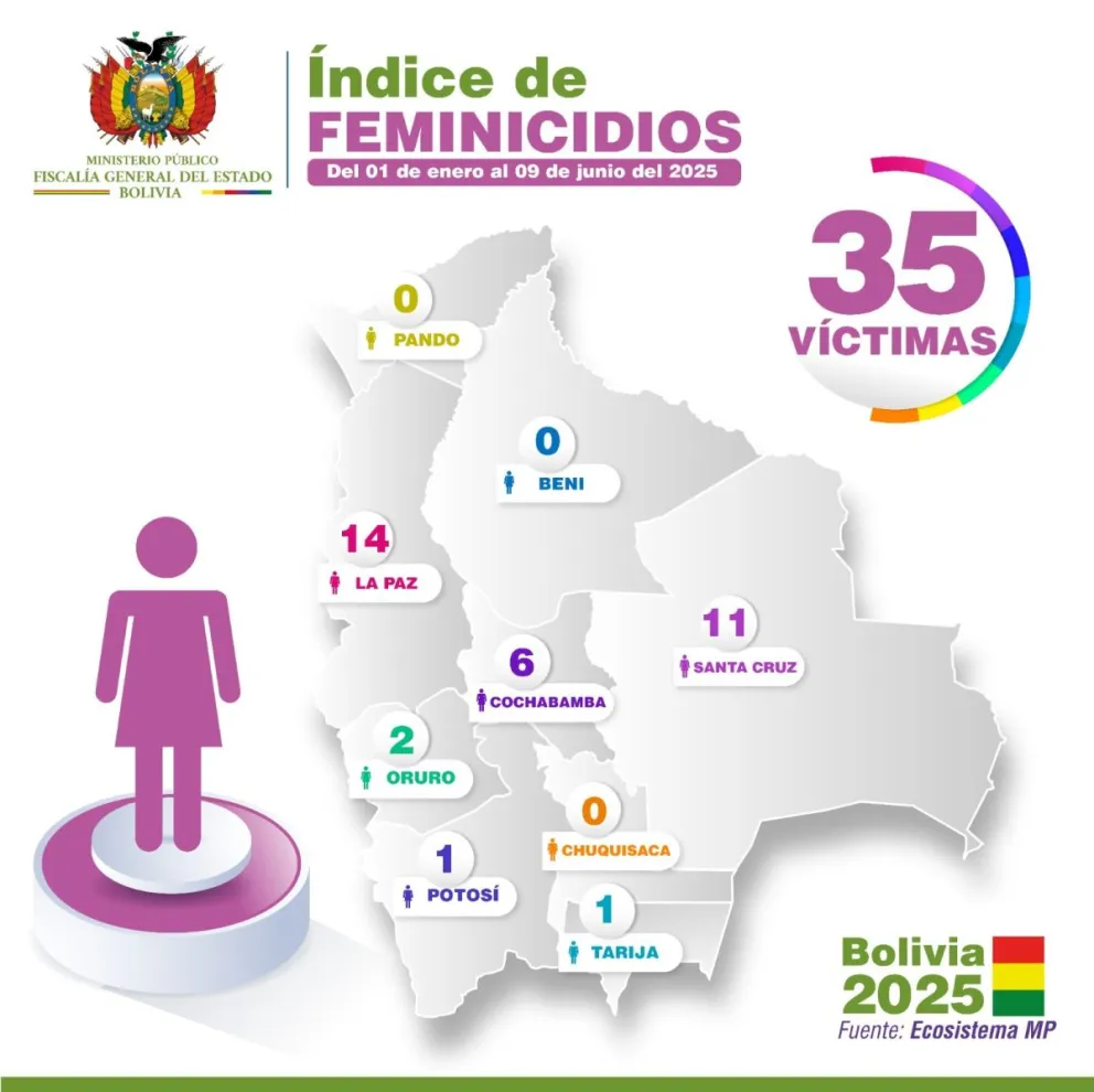 Datos sobre feminicidios en el país. FOTO: Ministerio Público