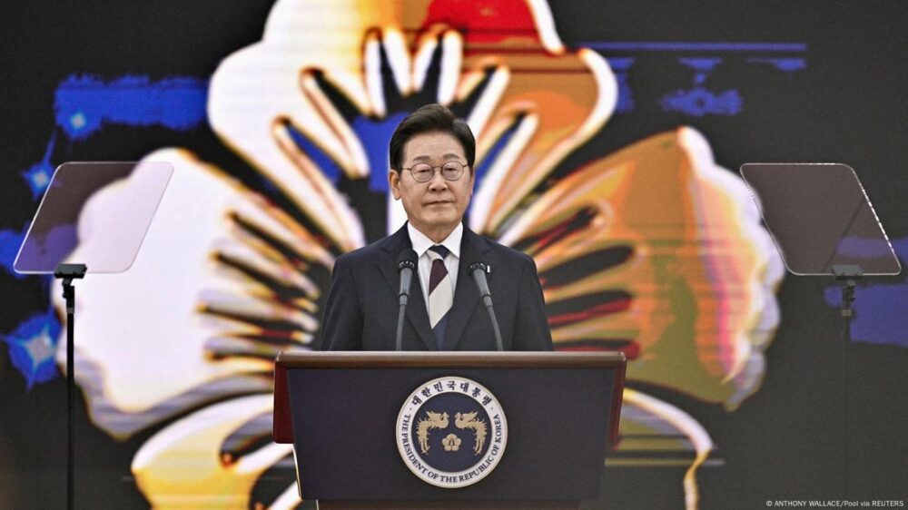 El presidente electo de Corea del Sur, Lee Jae-myung, durante la asunción del cargo. (4.06.2025).